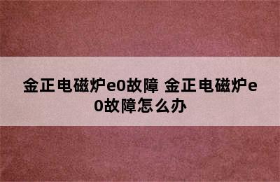 金正电磁炉e0故障 金正电磁炉e0故障怎么办